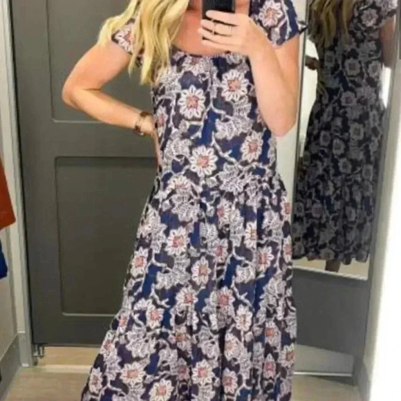 Knox Rose Flutter long dress Short
Sleeve A-Line Navy Floral Boho Dress XXL - Picture 3 of 6